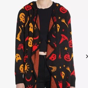 Her Universe Hocus Pocus Dani Hooded Fringe Cardigan Sweater Size XS Hot Topic